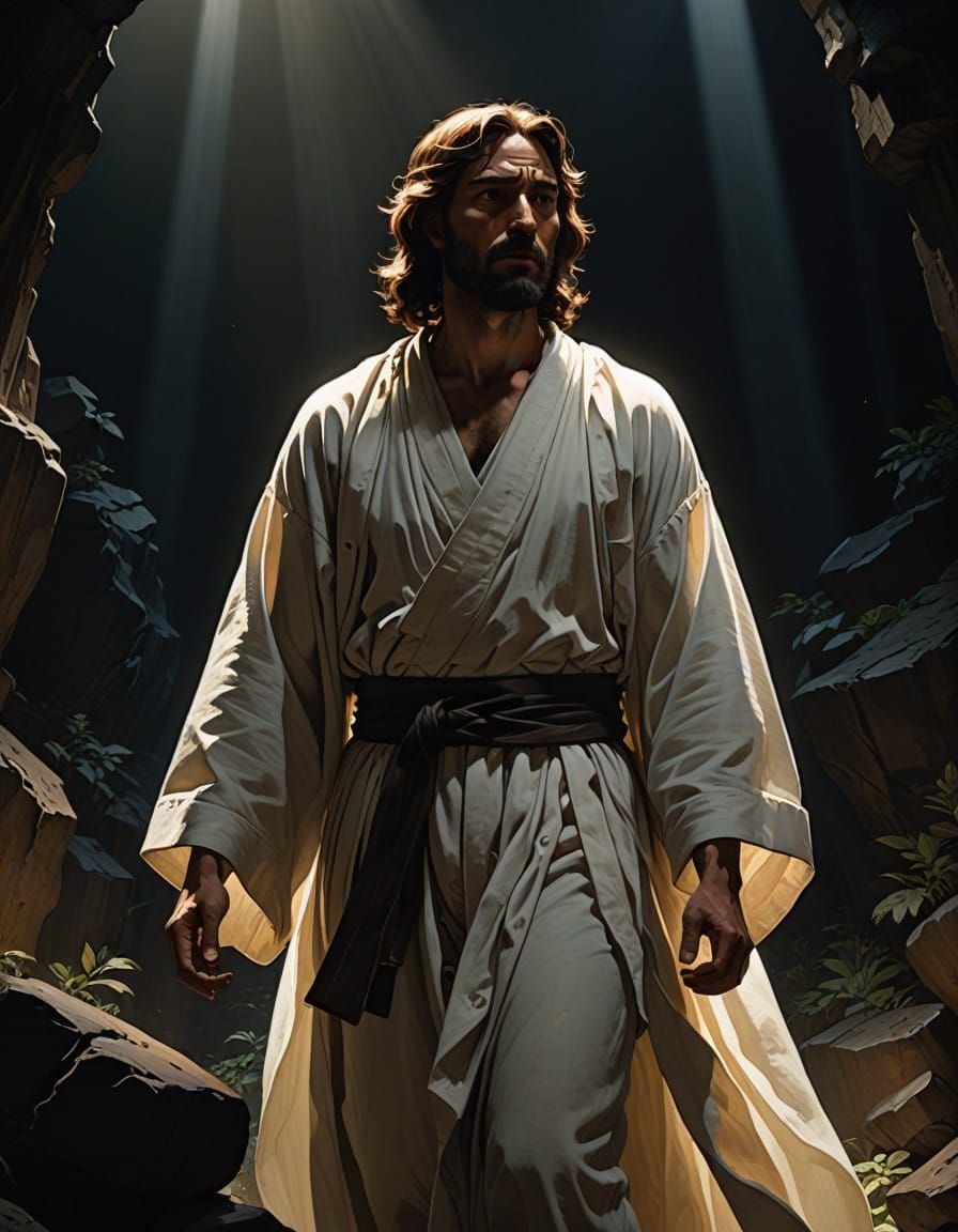 Transfigured Christ Surrounded by Prophets in Radiant Glory