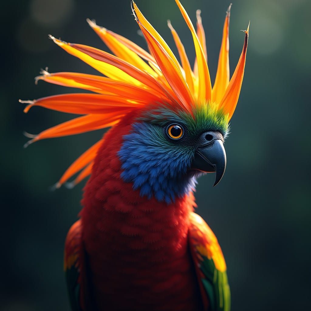 Birds of Paradise in Vibrant Hyperrealism