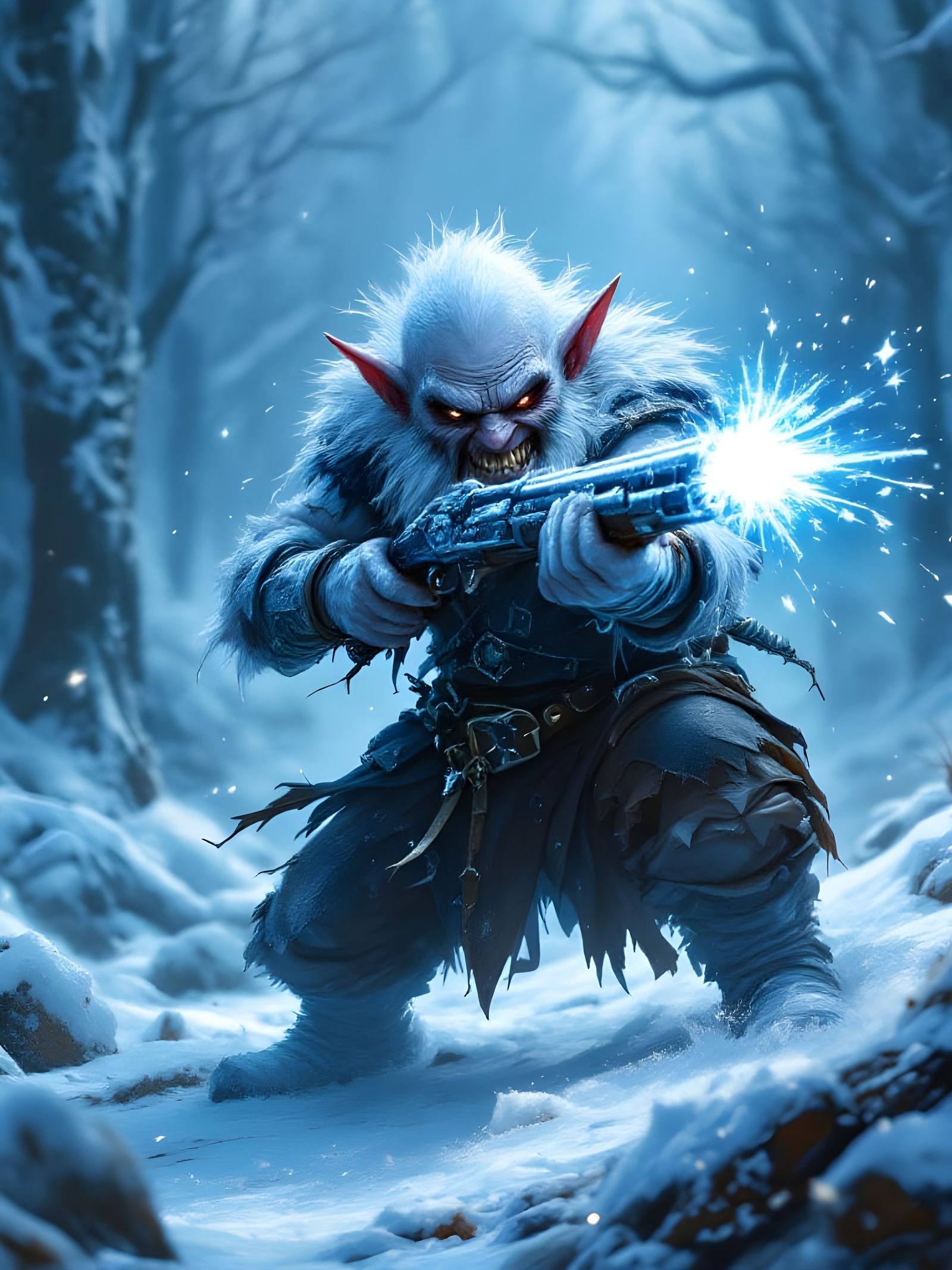 Cunning Ice Dwarf Musketeer in Dark Fantasy