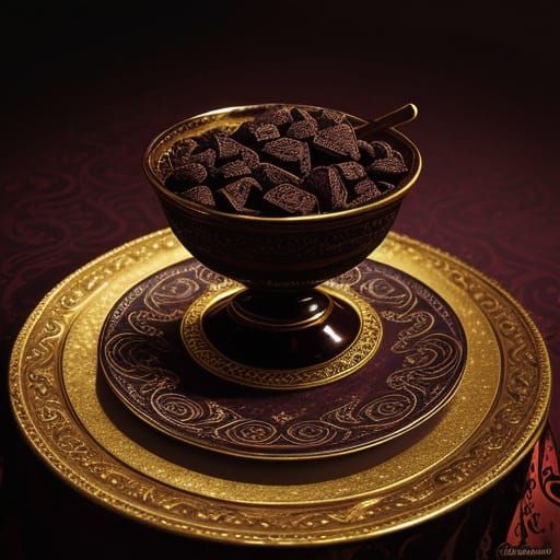 Hyperrealistic Chocolate Sculptures in Golden Light