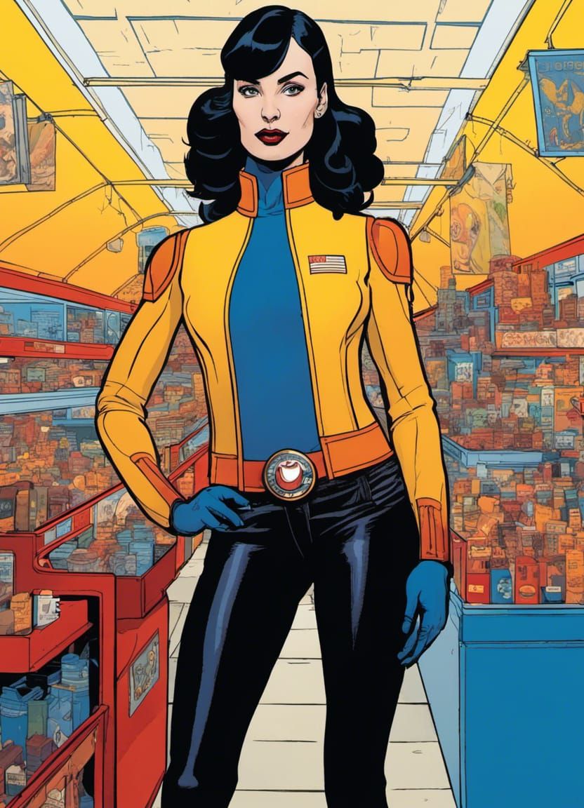 Sci-Fi Scavenger Captain in Comic Book Style