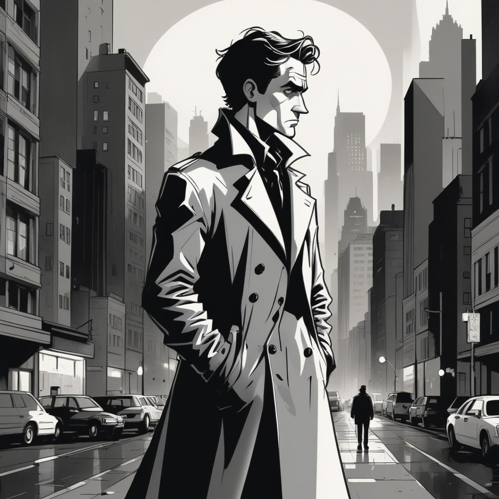 Heroic Cartoon Character in Graphic Novel Style