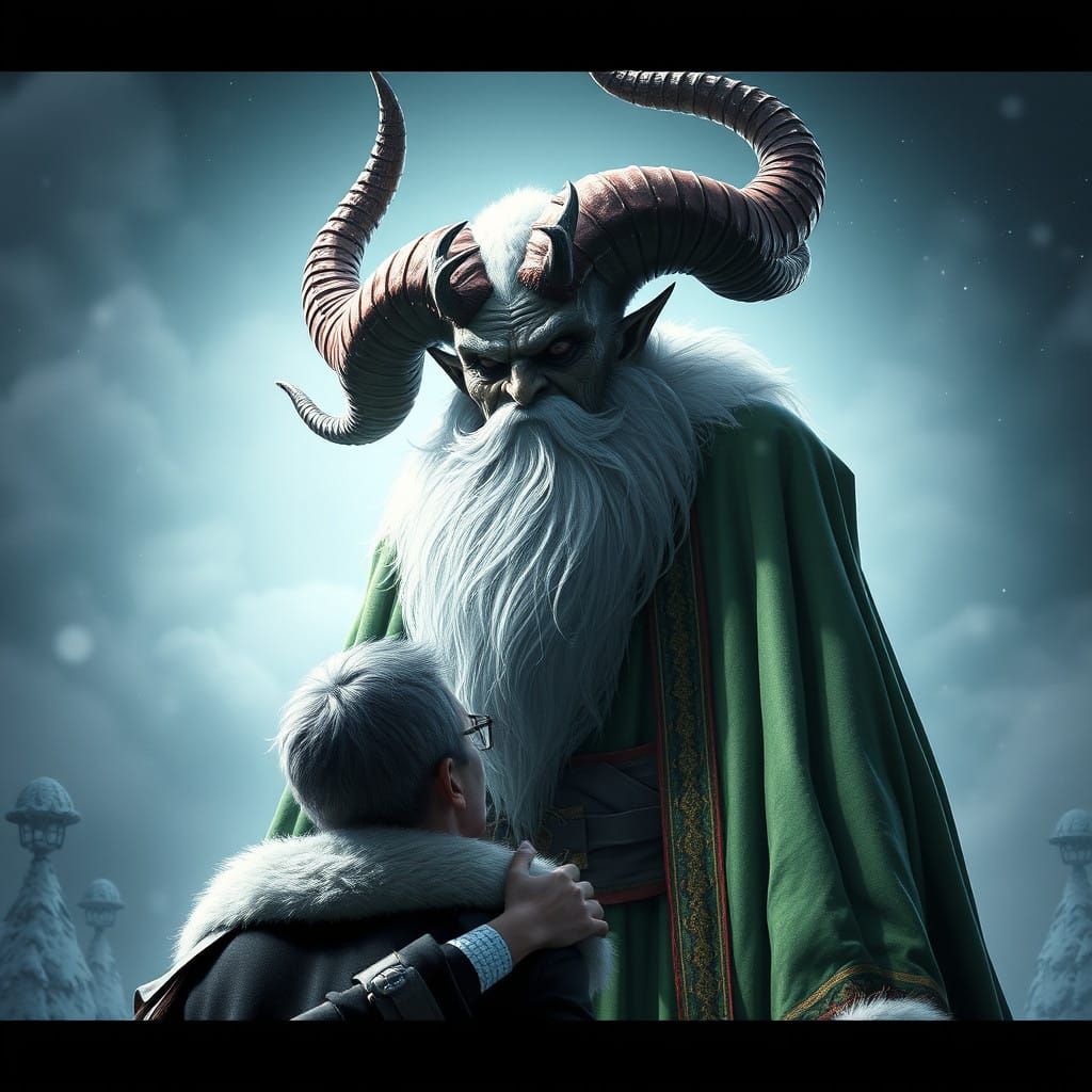 Epic Christmas Krampus in Deep Fantasy Art