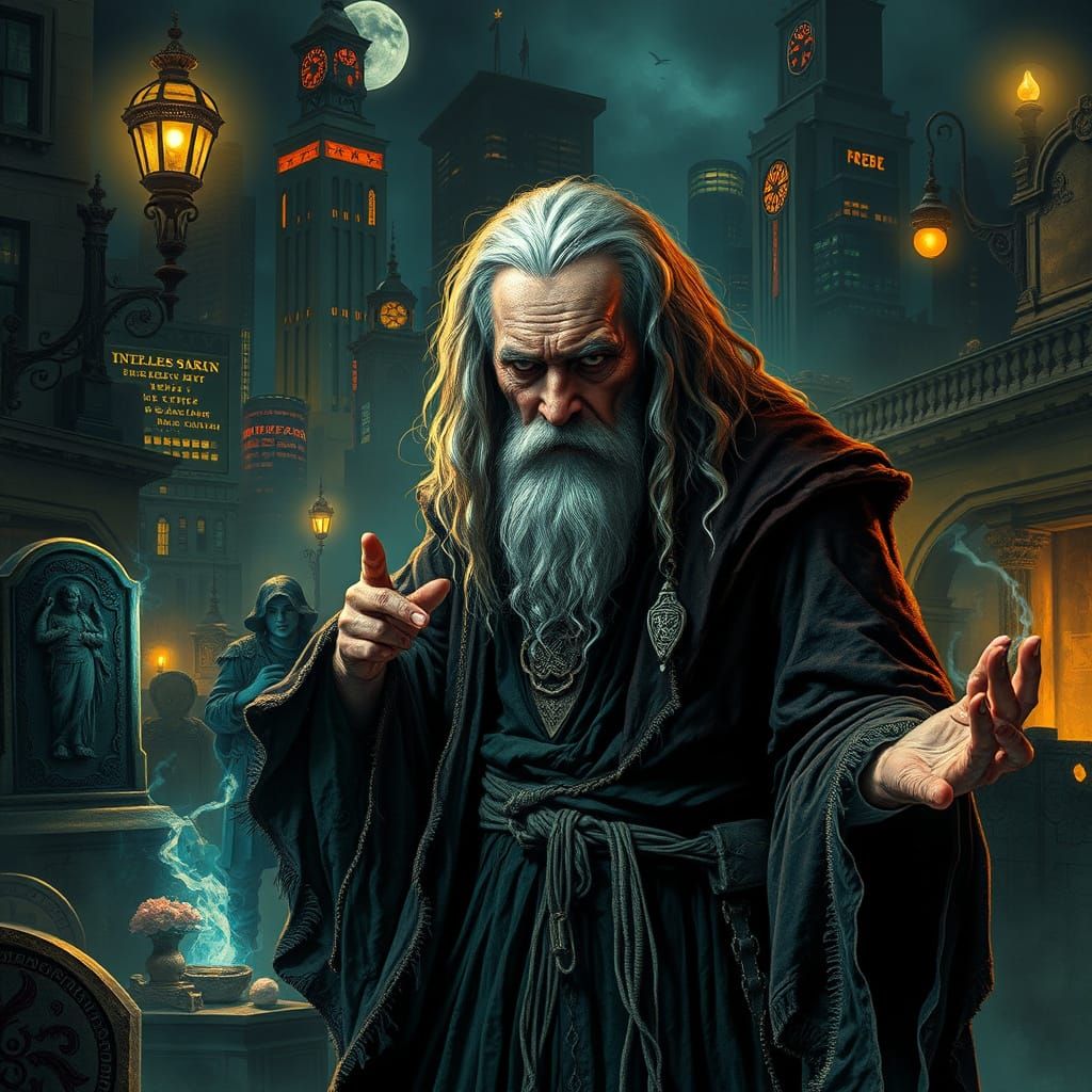 Silver-Haired Sorcerer Conjures Spirits in Retro-Futuristic ...