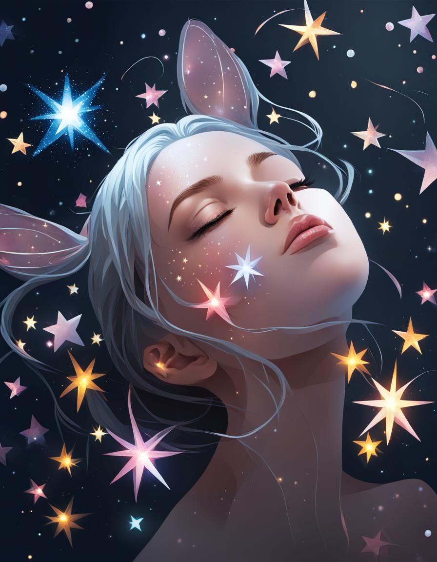 A beautiful girl made of stars