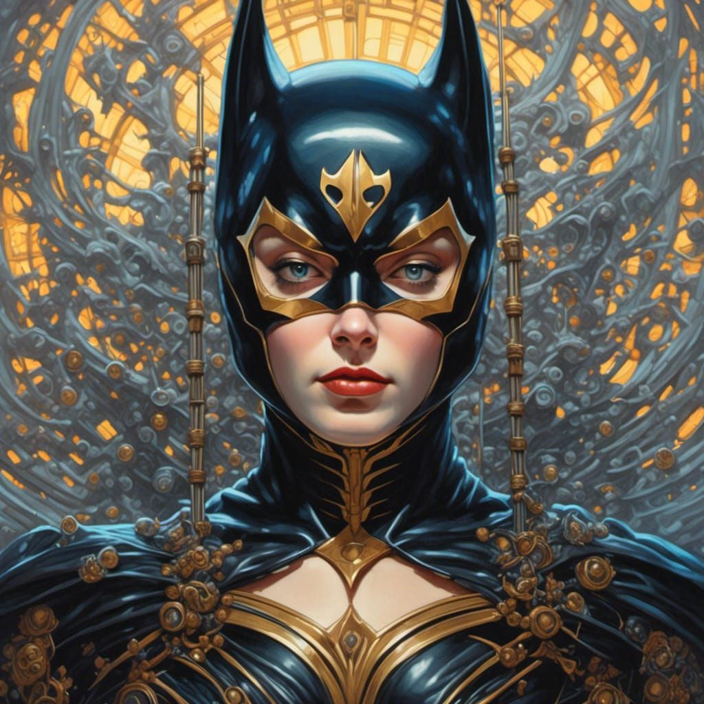 Batman as The Accountant: Surreal Biopunk Portrait