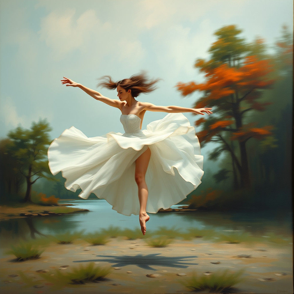 Dancer in Motion: A Surreal Blend of Art Styles