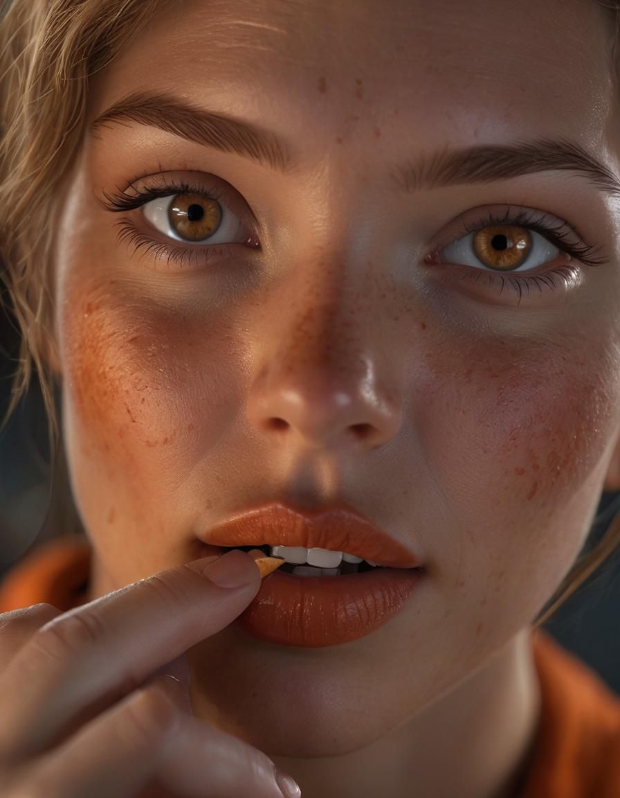 Dramatic Portrait of Woman with Match