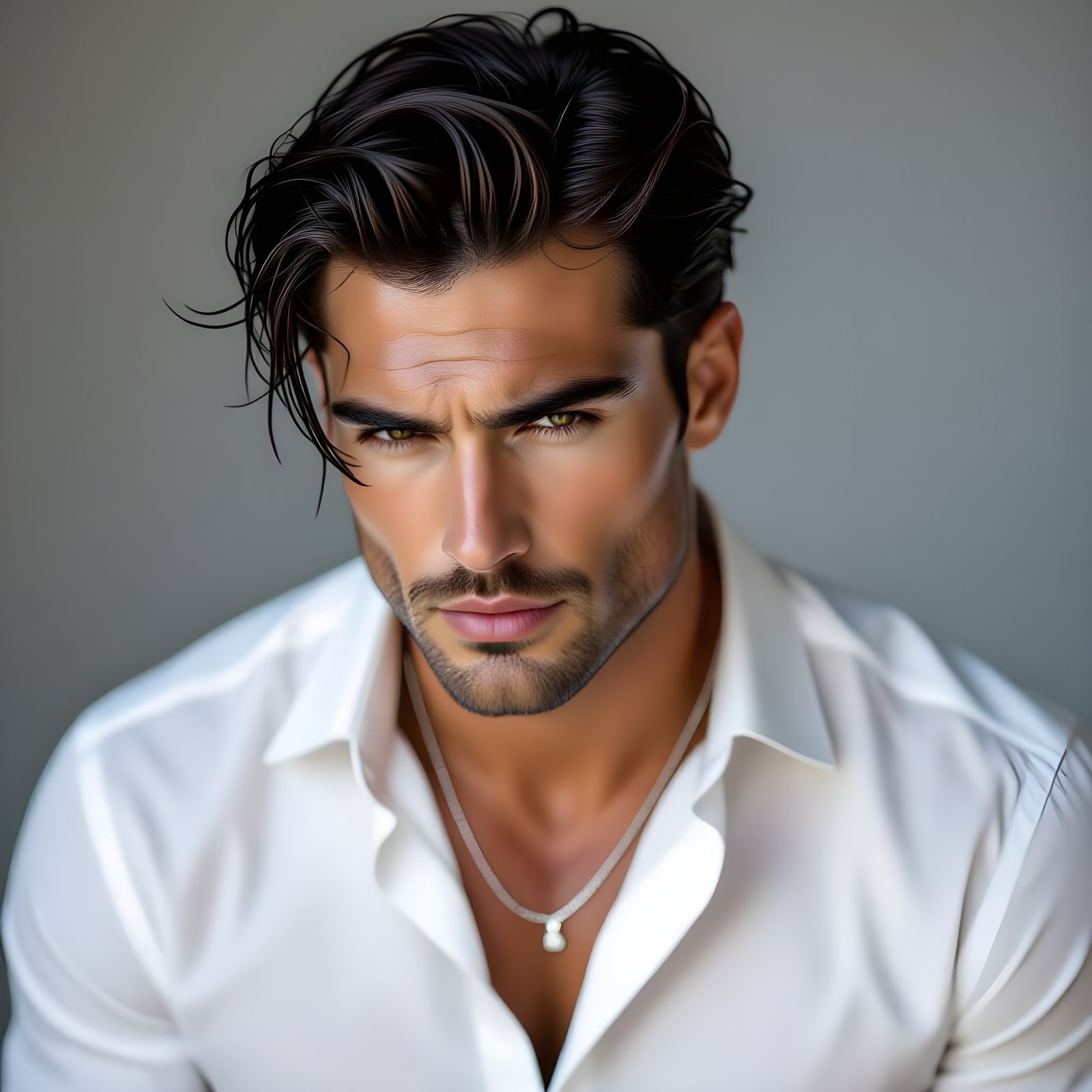 Intense Portrait of a Man with Wet Hair