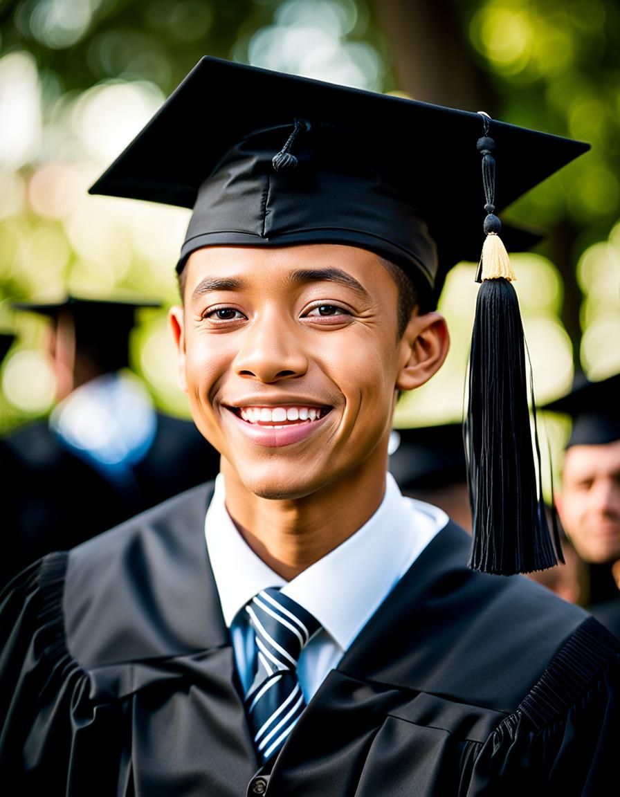 Young Graduate Portrait with Graduation Greetings