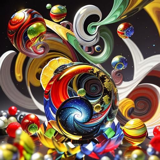 Spiral Galaxies with Murano Glass Shards