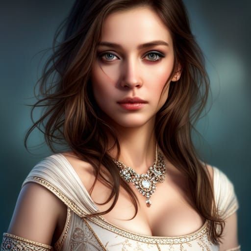 Beautiful Princess Portrait in Hyperrealistic Style