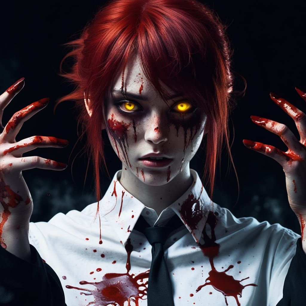 Dark Fantasy Anime Goddess in Gothic Digital Art