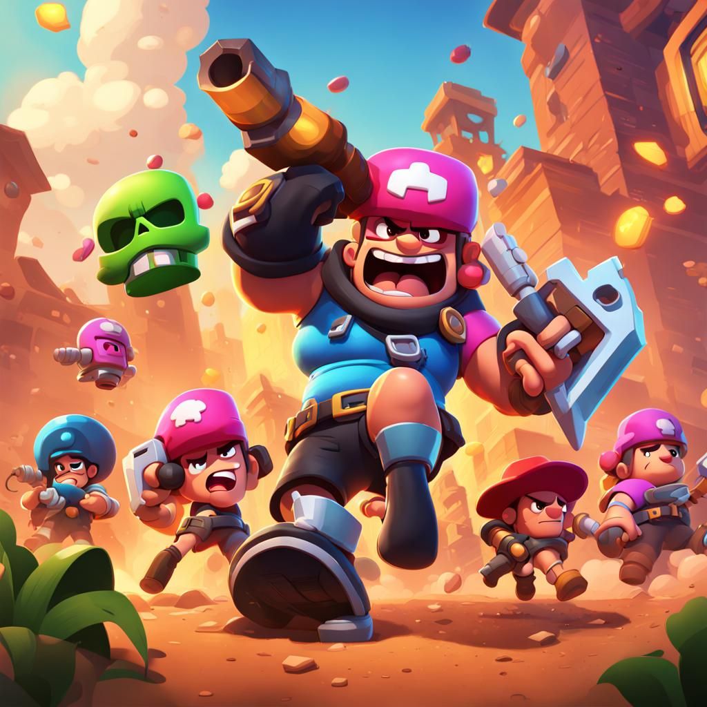 Hyperrealistic Brawl Stars Character Splash Art