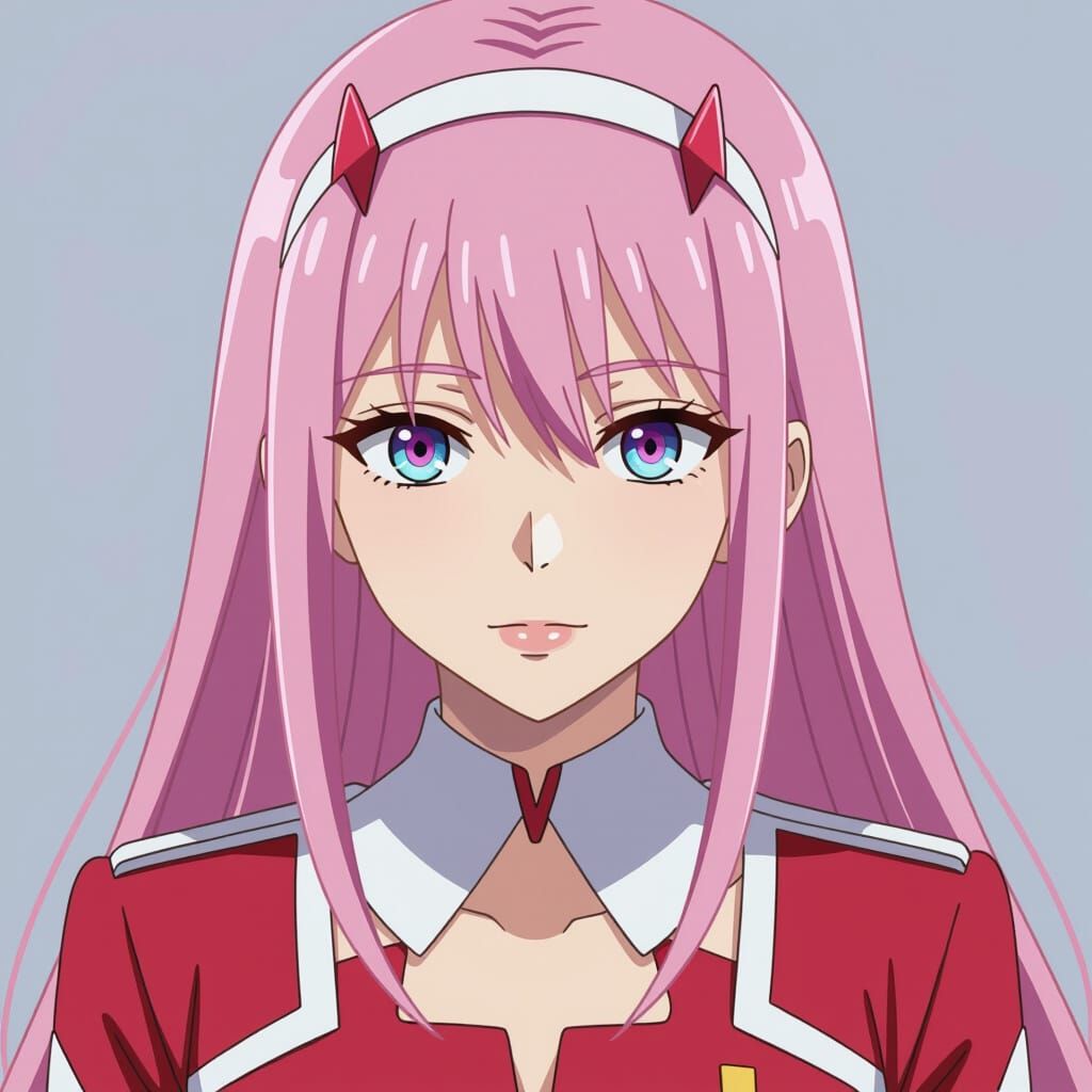 Zero Two Portrait with Cyan Eyes