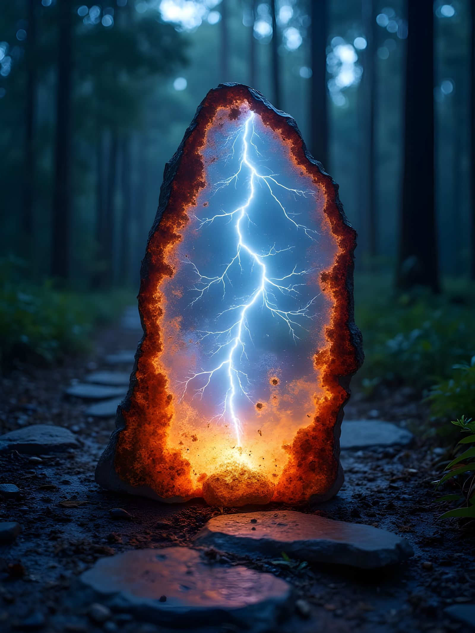 Petrified Lightning in Agate Megalith Crystal