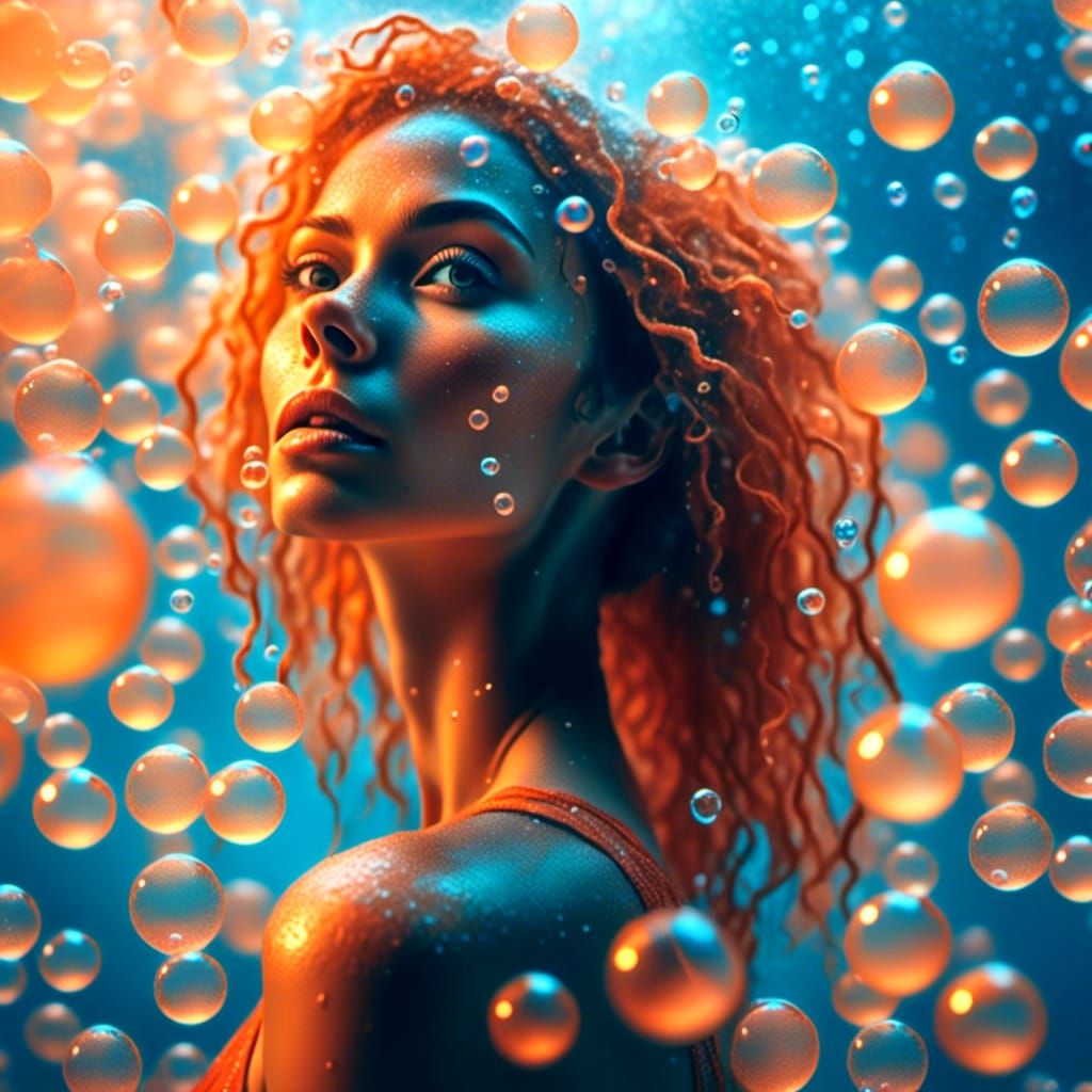 Woman in Ethereal Environment as Digital Art