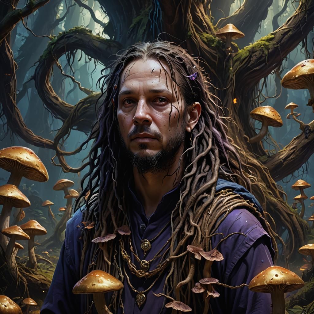 Mystical Forest Portrait in Dark Fantasy Style