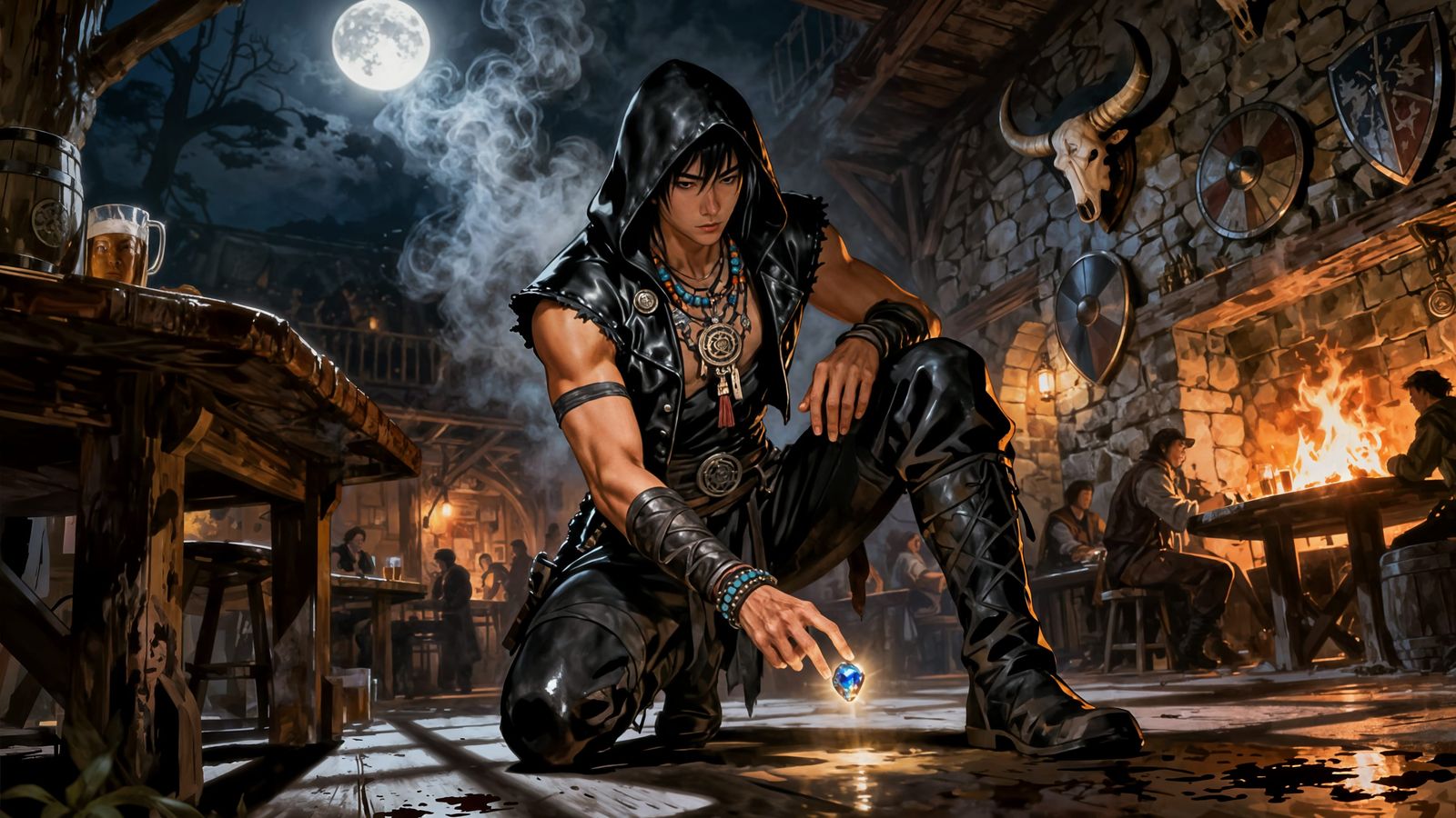 Cinematic Superhero Portrait of Asian Goth Thief