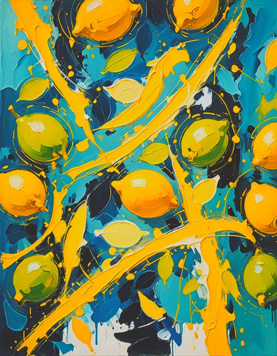 Abstract Expressionism: Lemon and Lime Art