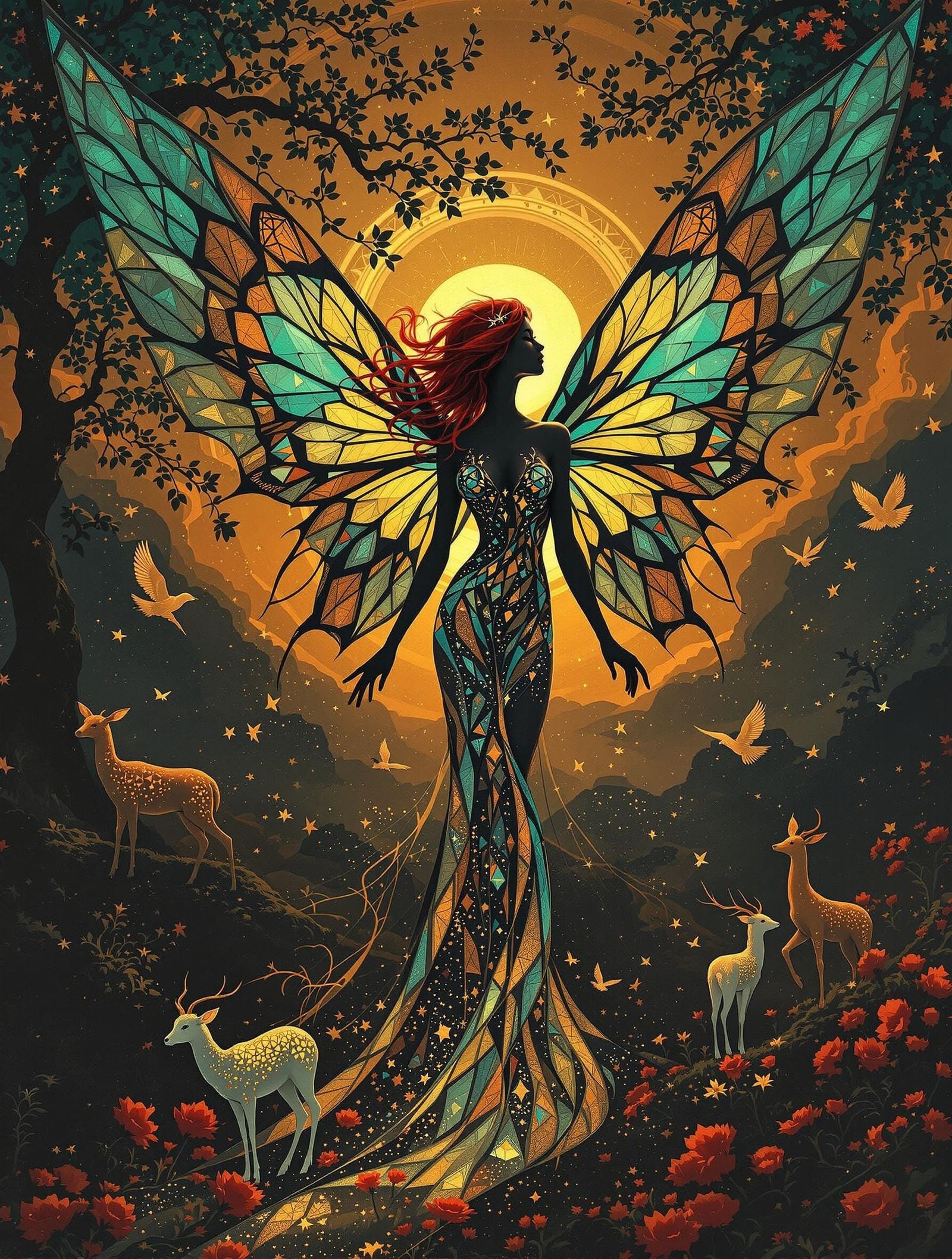 Transcendent Fairy Amidst Blooming Oasis