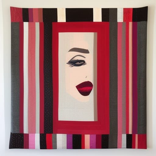 Colorful Portrait with Spray Paint and Gemstone Accents