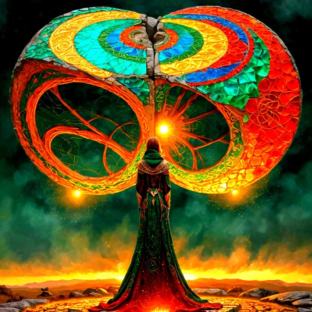 Celtic Woman at Stone Circle: Hyper-Realistic Digital Art