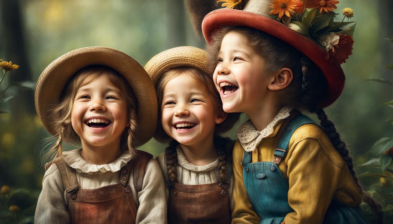 Laughing Friends: Detailed Photography in Triadic Colors