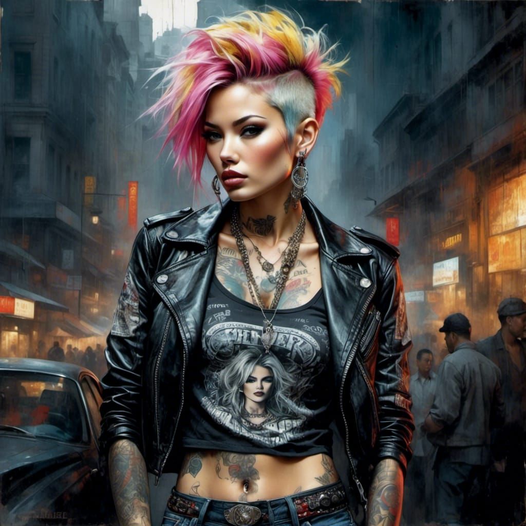 Boganpunk with Spiked Hair, Piercings and Tattoos