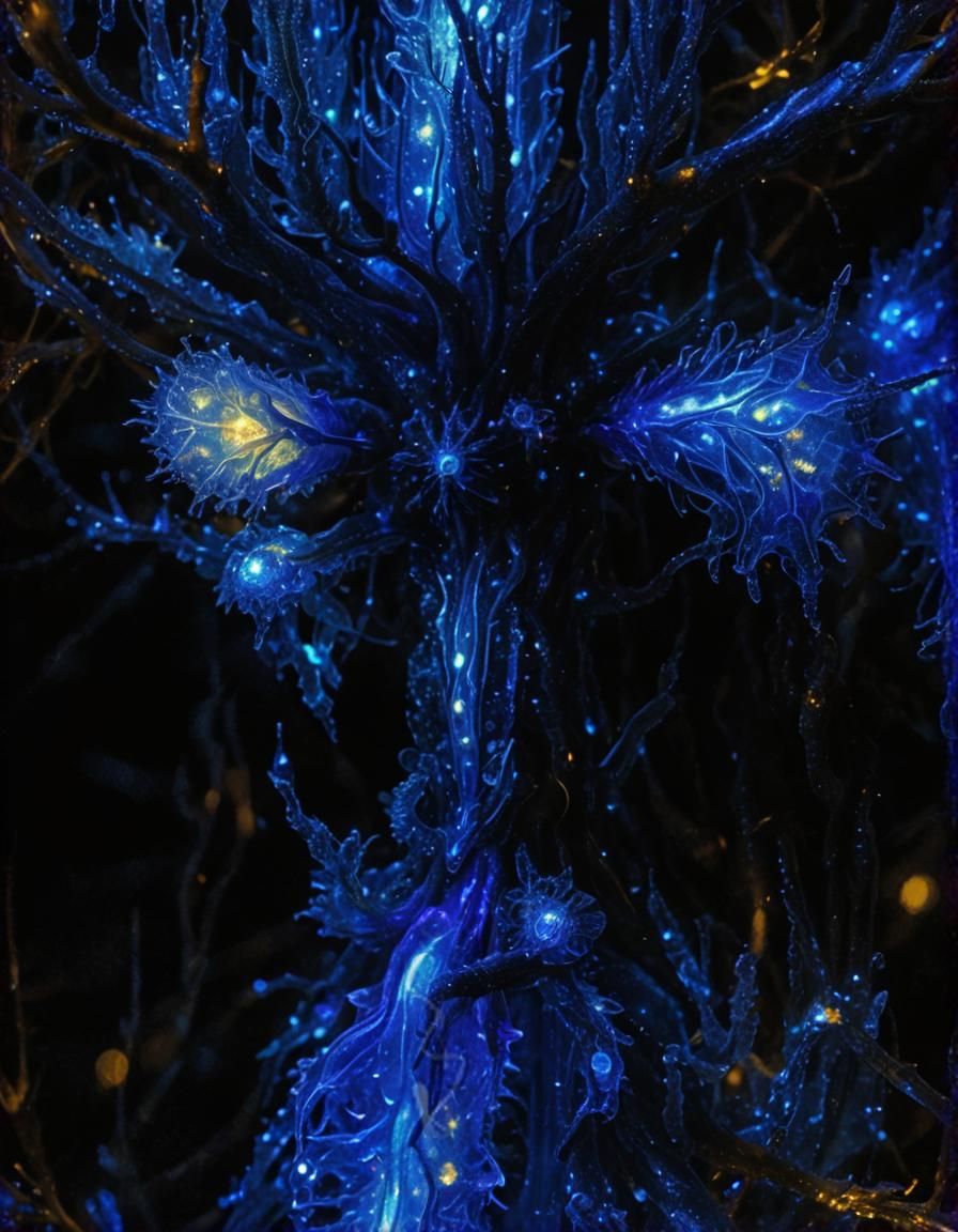 Bioluminescent Crystalline Creature in Fantasy Art Style