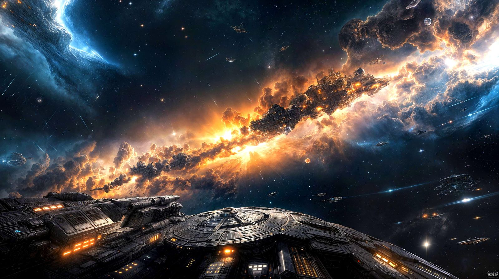 Futuristic Starship Discovery in Deep Space