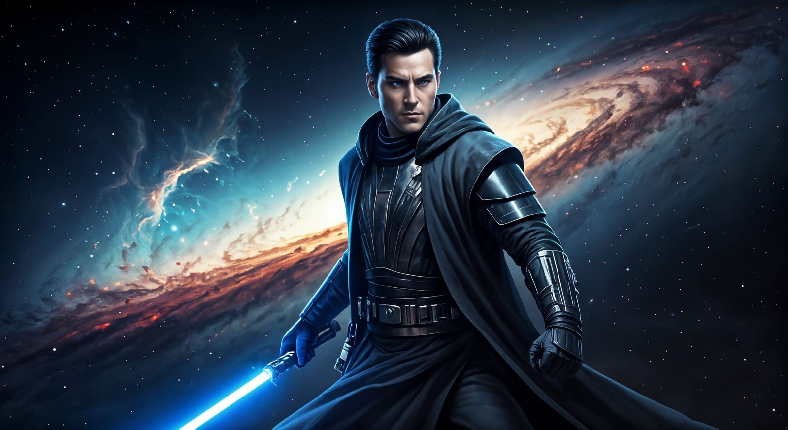Cosmic Sith Lord in Epic Nebulae Battle