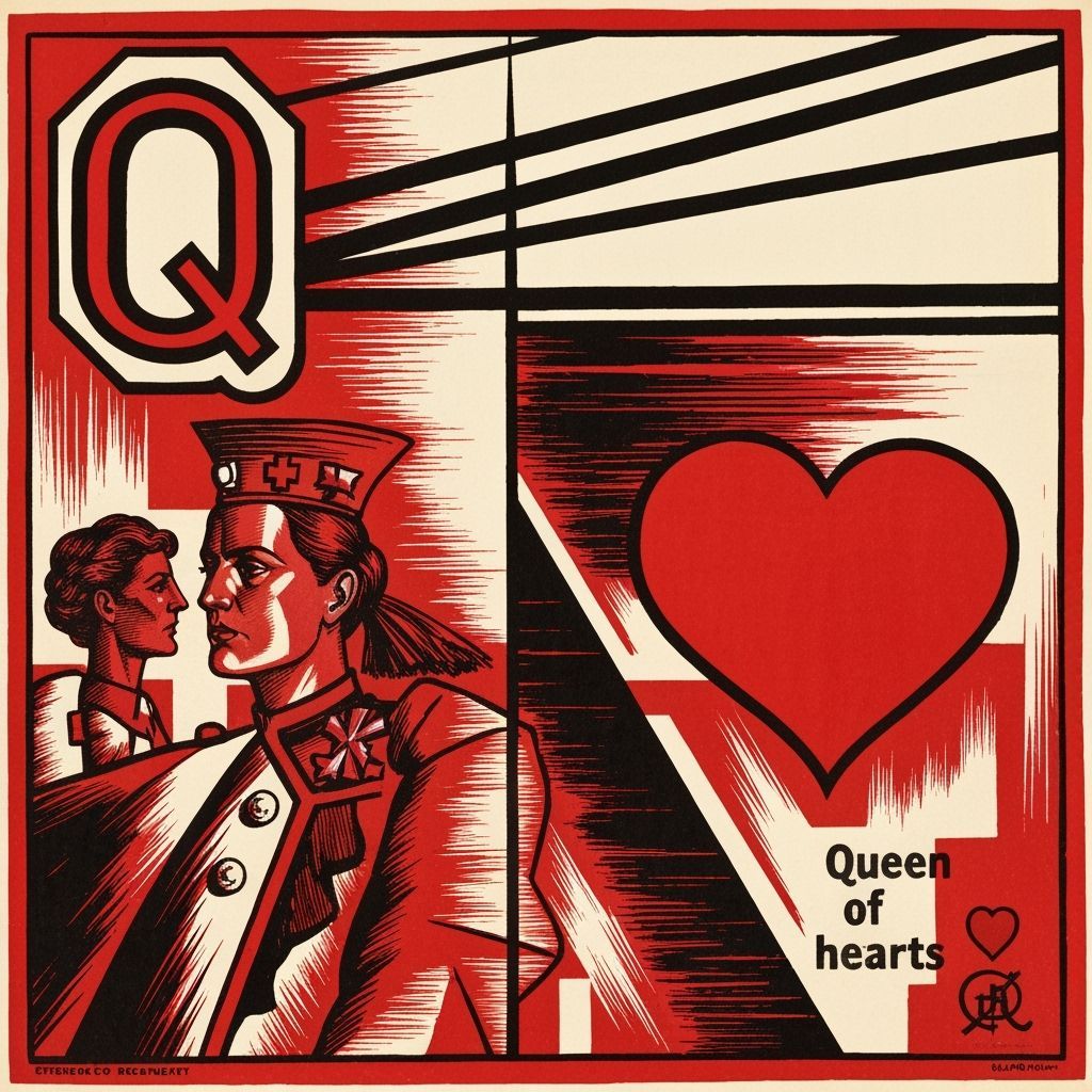 Queen of Hearts Constructivist Propaganda Poster