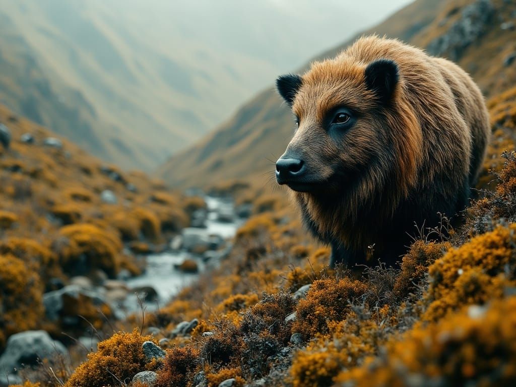 Hairy Haggis in Highlands: Ethereal Dark Portrait