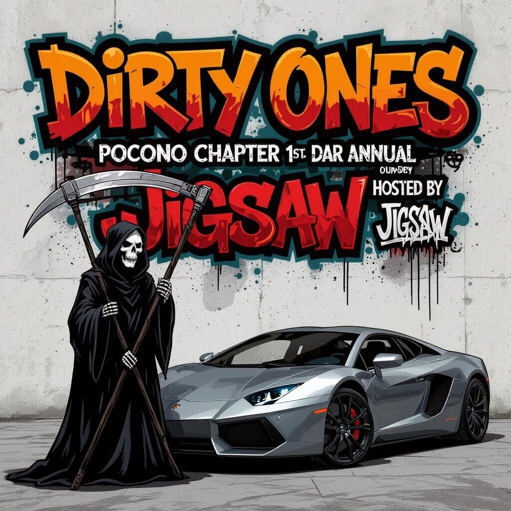 Grim Reaper Hosts Car Show in Graffiti Art Style