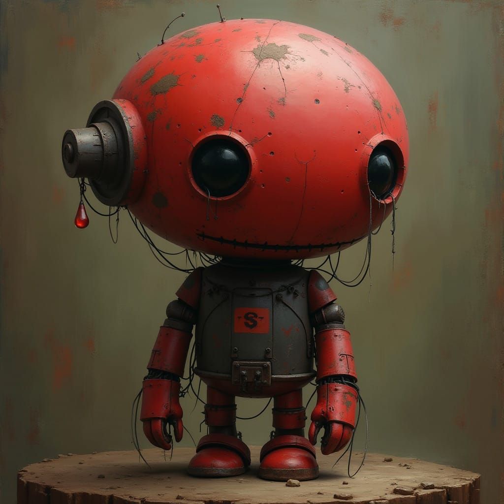 Red Robot in a Classical Style