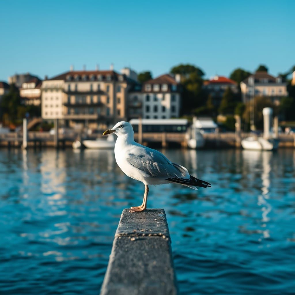 Seagull on Weathered Pier