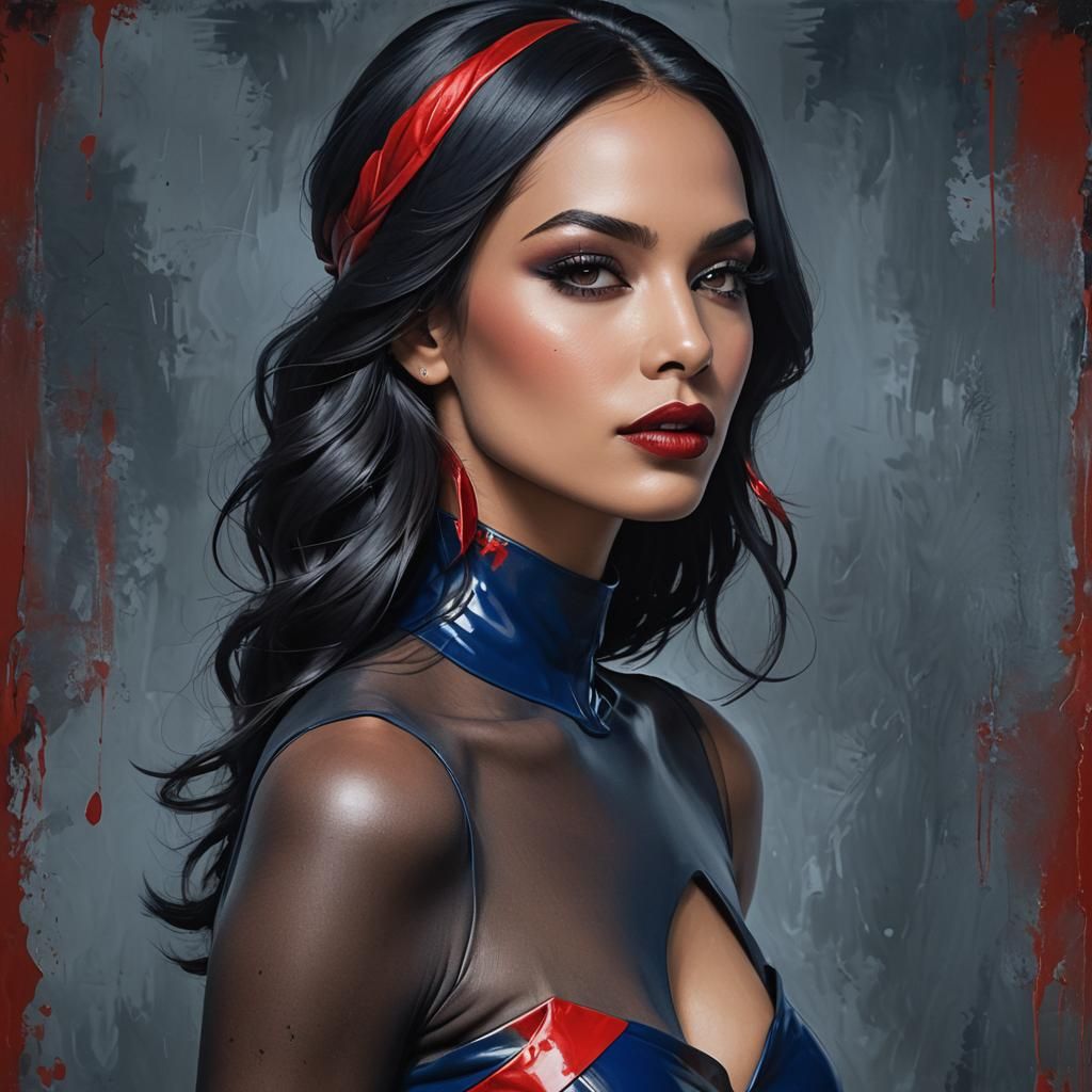 Exotic Woman in Silk on Divan