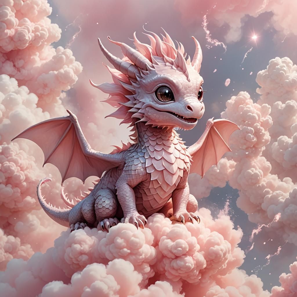 "A charming little creature resembling a baby dragon, with r...