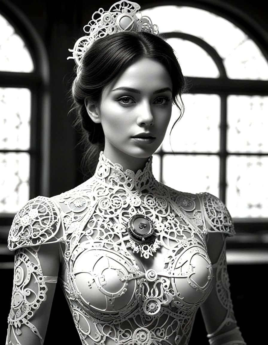 Steampunk Artisan Assembling Automaton with Filigree Gears