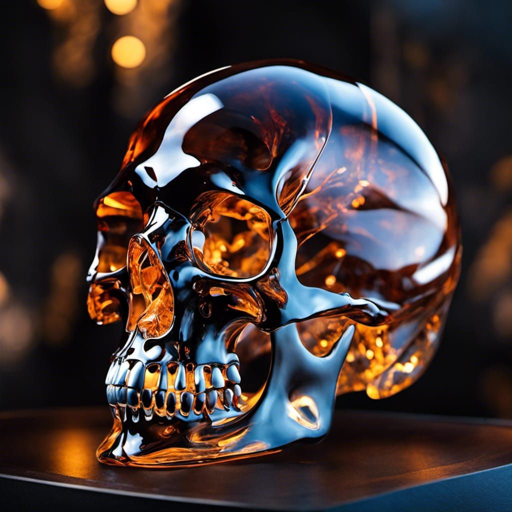 Glass Animal Skull in Molten Lava
