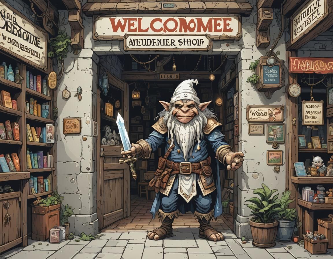 Pixel-Art Game: Troll Sells Magic Sword