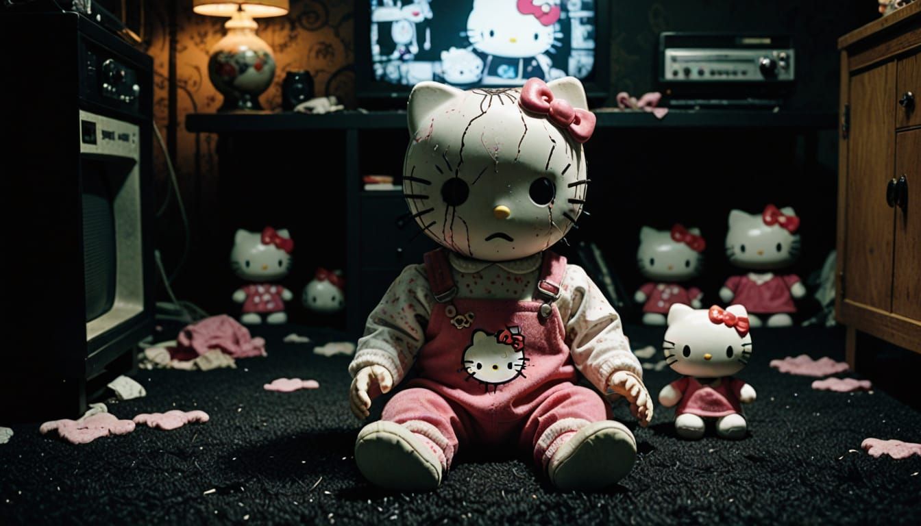 Creepy Hello Kitty Horror Photography