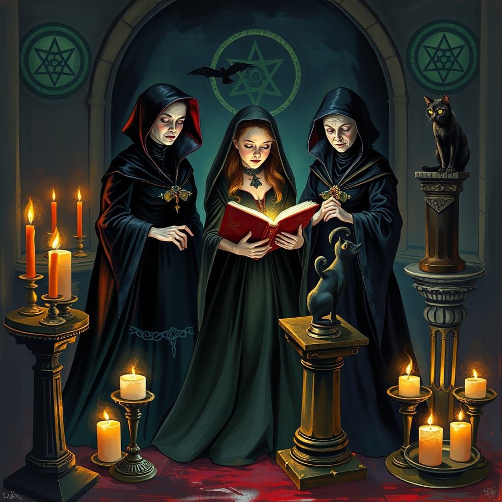 Surreal Dark Magic Ritual in Greg Rutkowski's Style