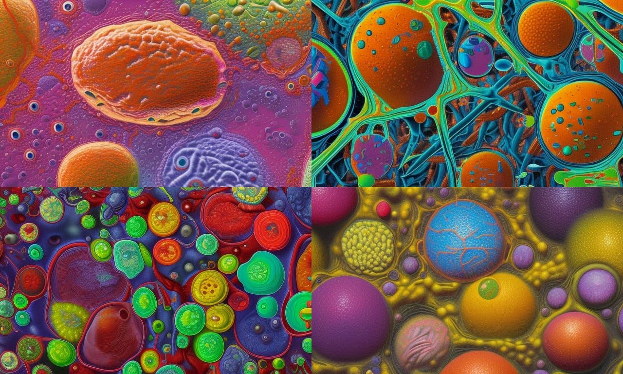 Detailed Photorealistic Image of Bacteria and Viruses