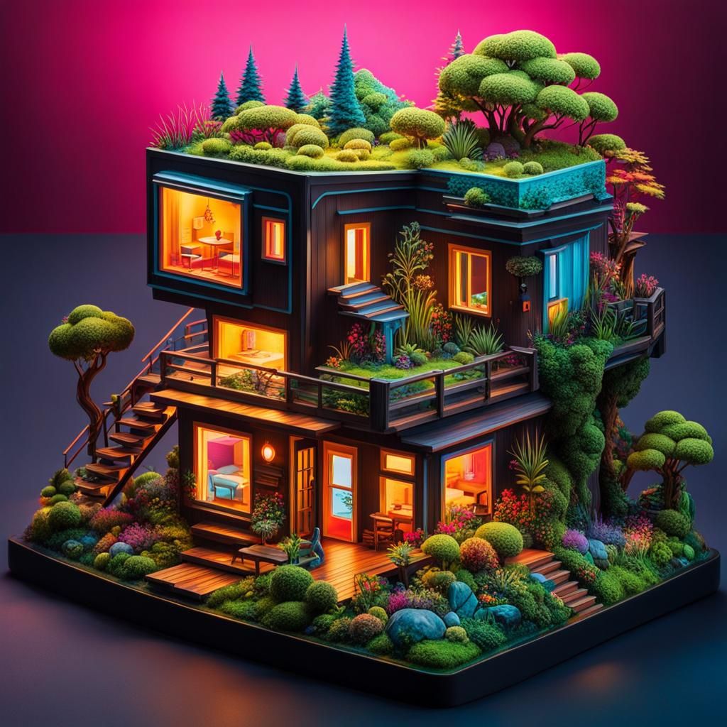 Futuristic Tiny House in Matchbox: Graffiti Art