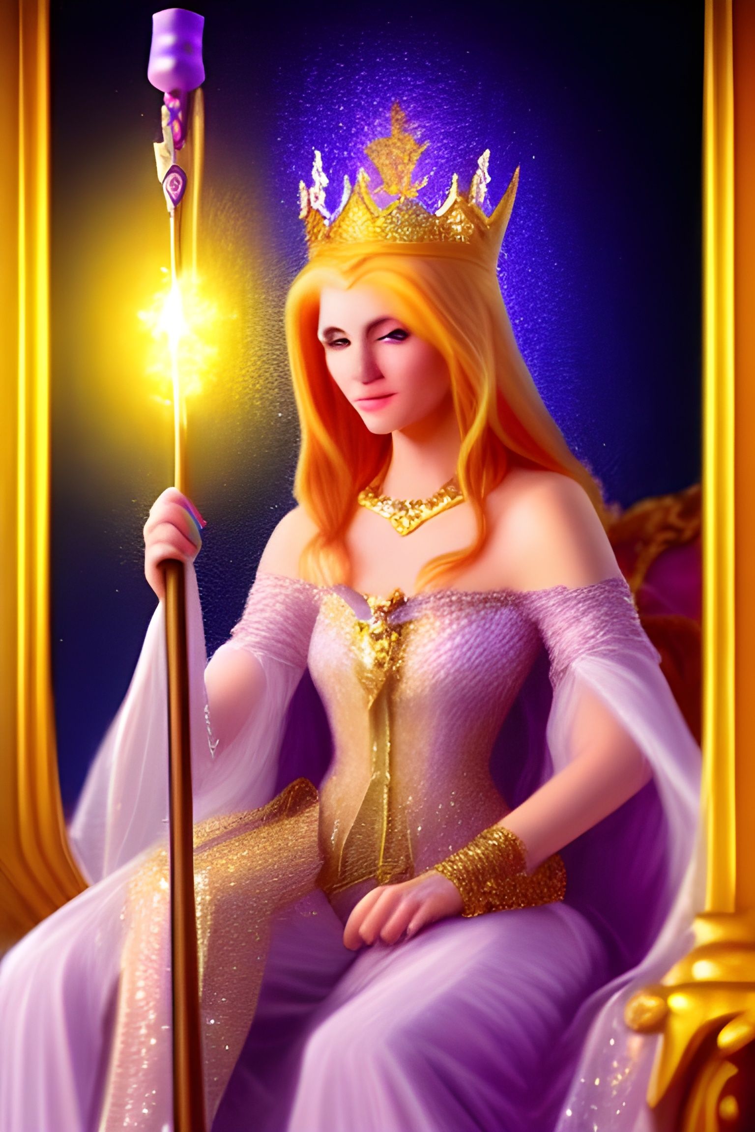 Arrogant Elf Queen on Honeycomb Throne