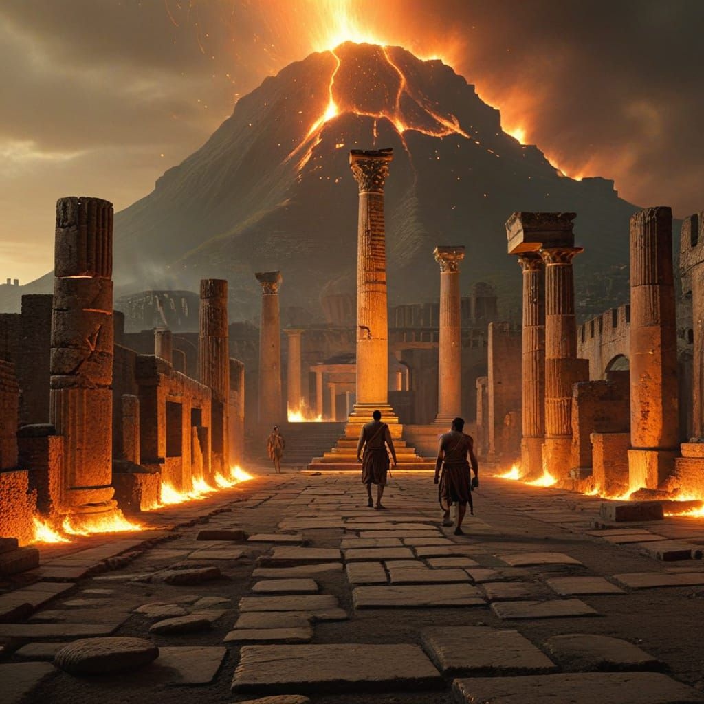 Pompeii's Fiery Demise in Ancient Ruins