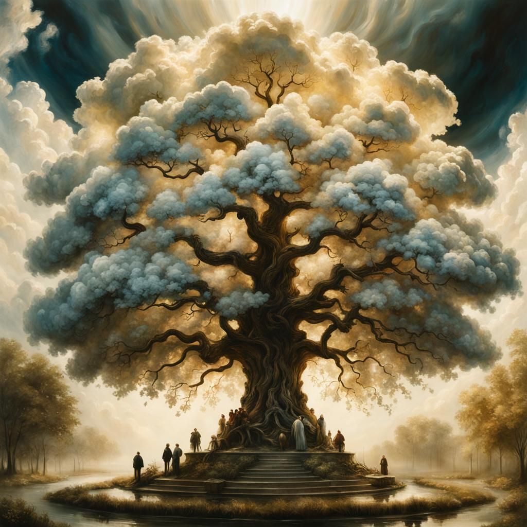 Cloudcore Tree of Life in Mixed-Media Photography