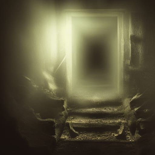 Ghostly Apparitions Haunt Catacomb in Photorealistic Style